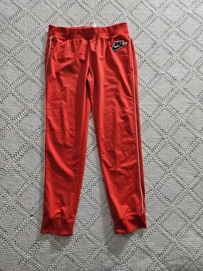 Nike Sportswear Track Pants Red Joggers Size Medium